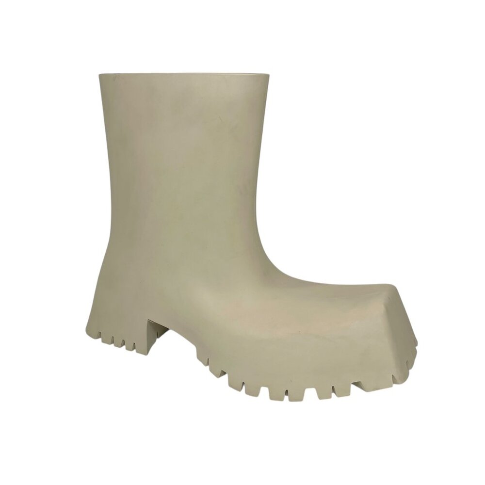 BALENCIAGA TROOPER Beige Rubber Womens Boots Platform 37 7